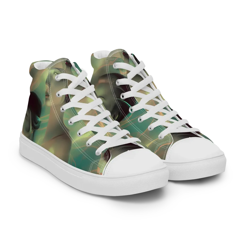 Spectral Whisper on Men's High Top Canvas Shoes — Right Front