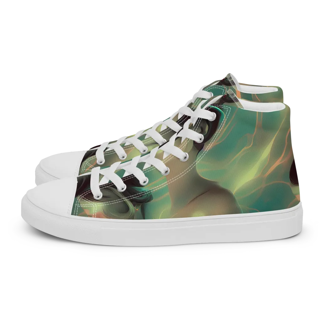 Spectral Whisper on Men's High Top Canvas Shoes — Left