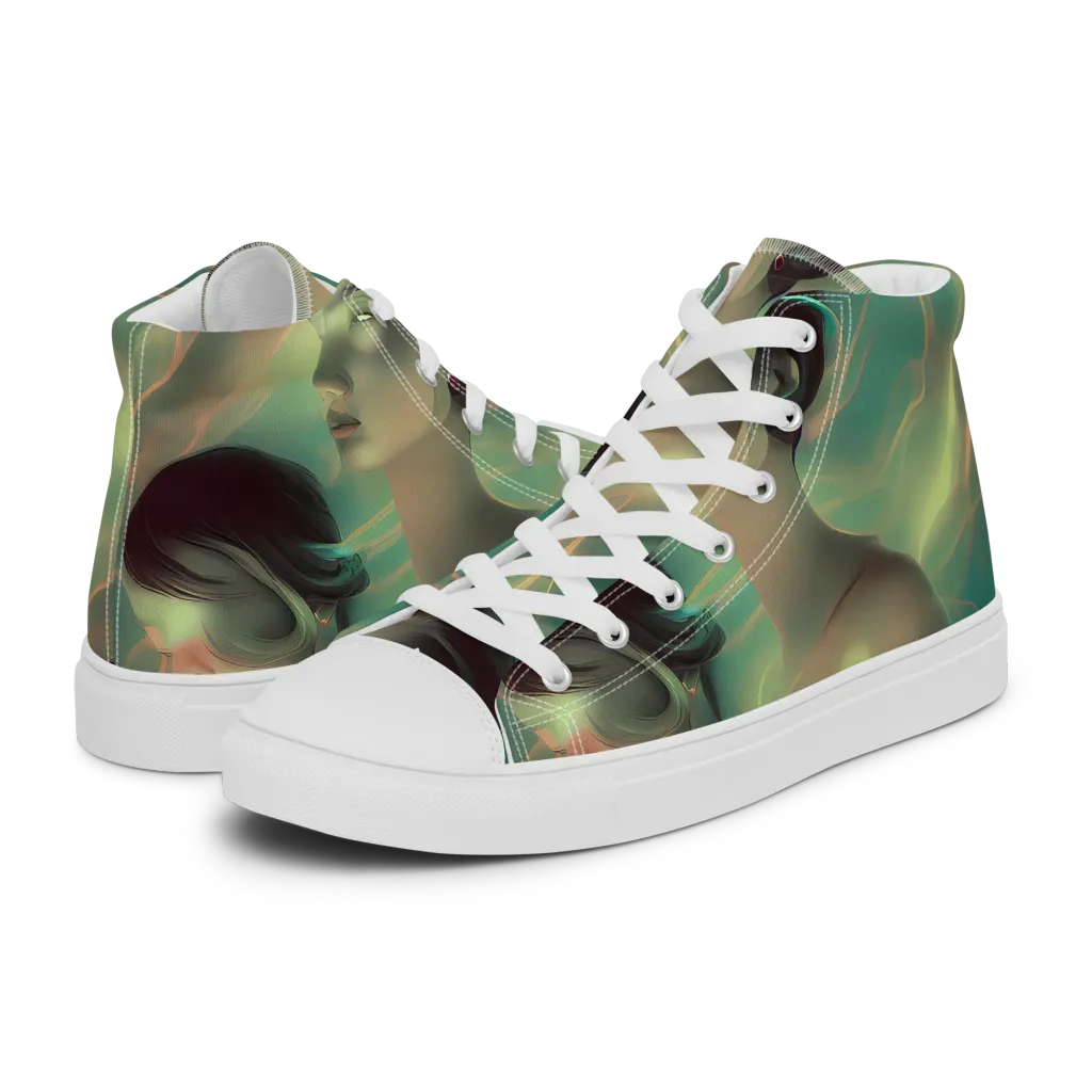 Spectral Whisper on Men's High Top Canvas Shoes — Left