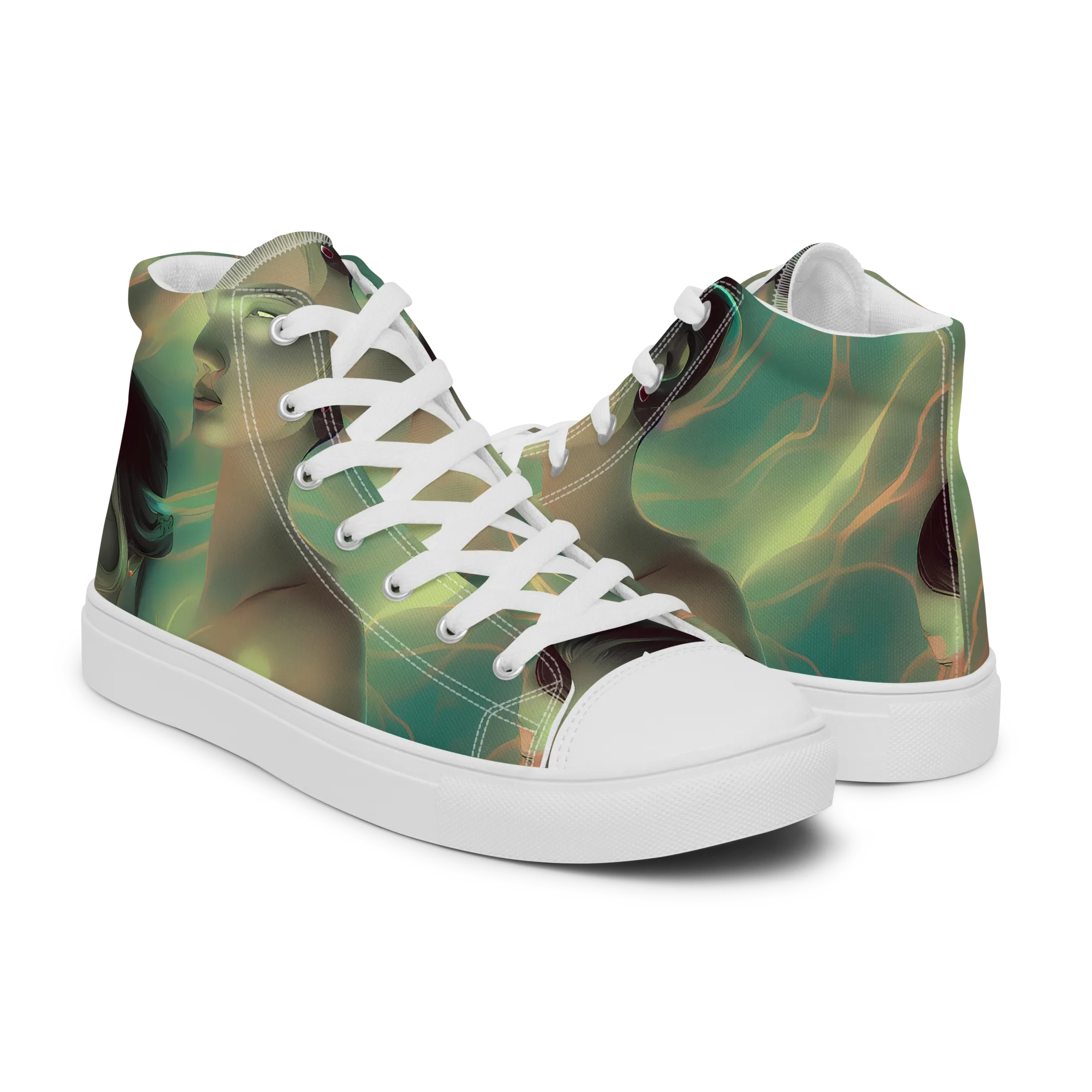 Spectral Whisper on Men's High Top Canvas Shoes — Right