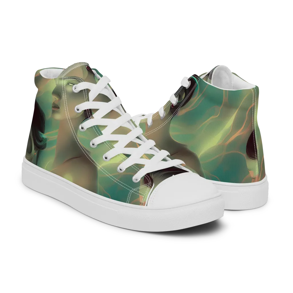 Spectral Whisper on Men's High Top Canvas Shoes — Right