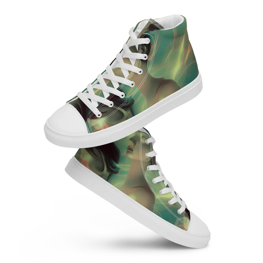 Spectral Whisper on Men's High Top Canvas Shoes — Front