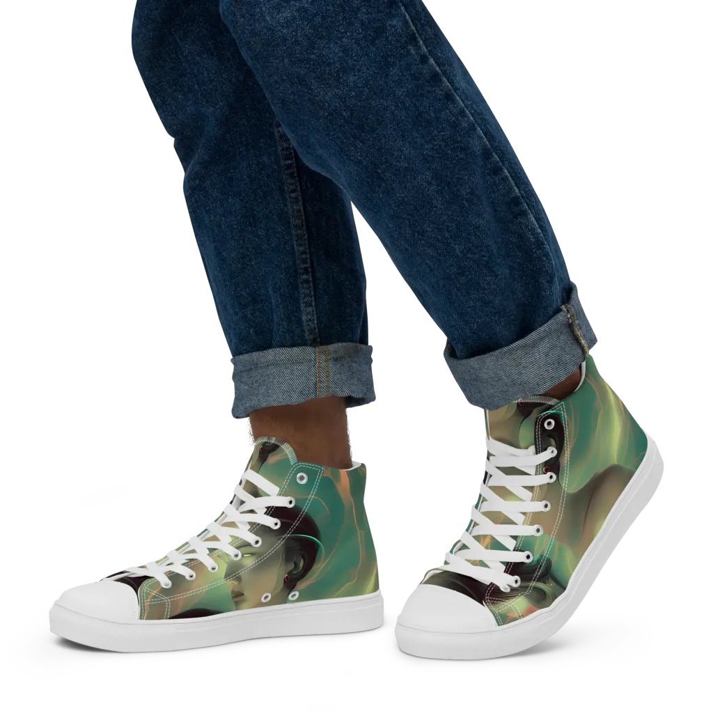 Spectral Whisper on Men's High Top Canvas Shoes — Left