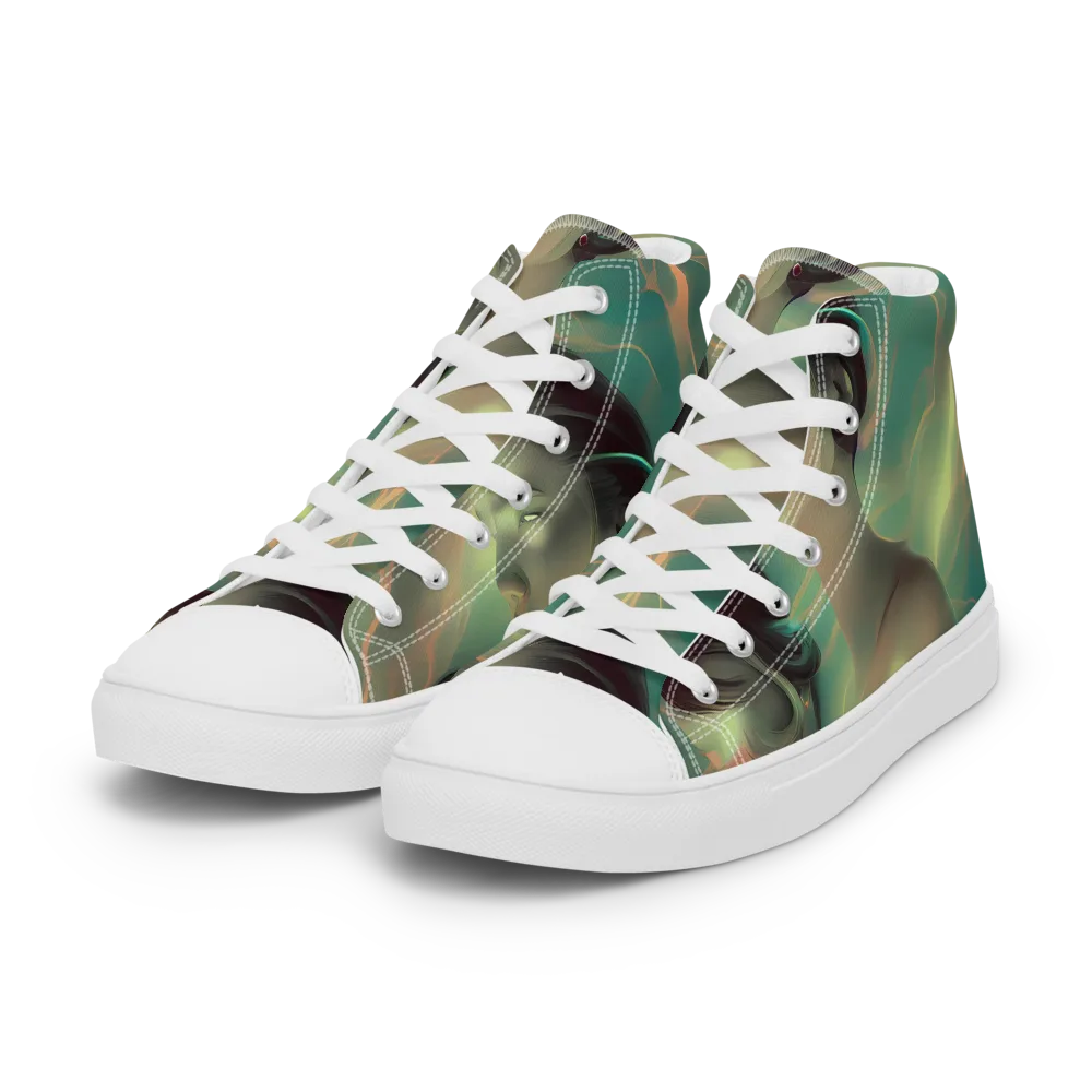 Spectral Whisper on Women's High Top Canvas Shoes — Left Front