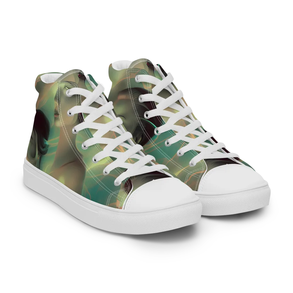 Spectral Whisper on Women's High Top Canvas Shoes — Right Front