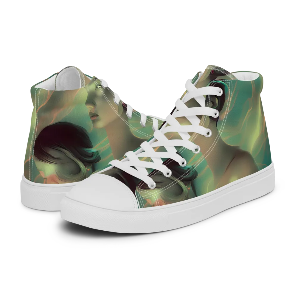 Spectral Whisper on Women's High Top Canvas Shoes — Left