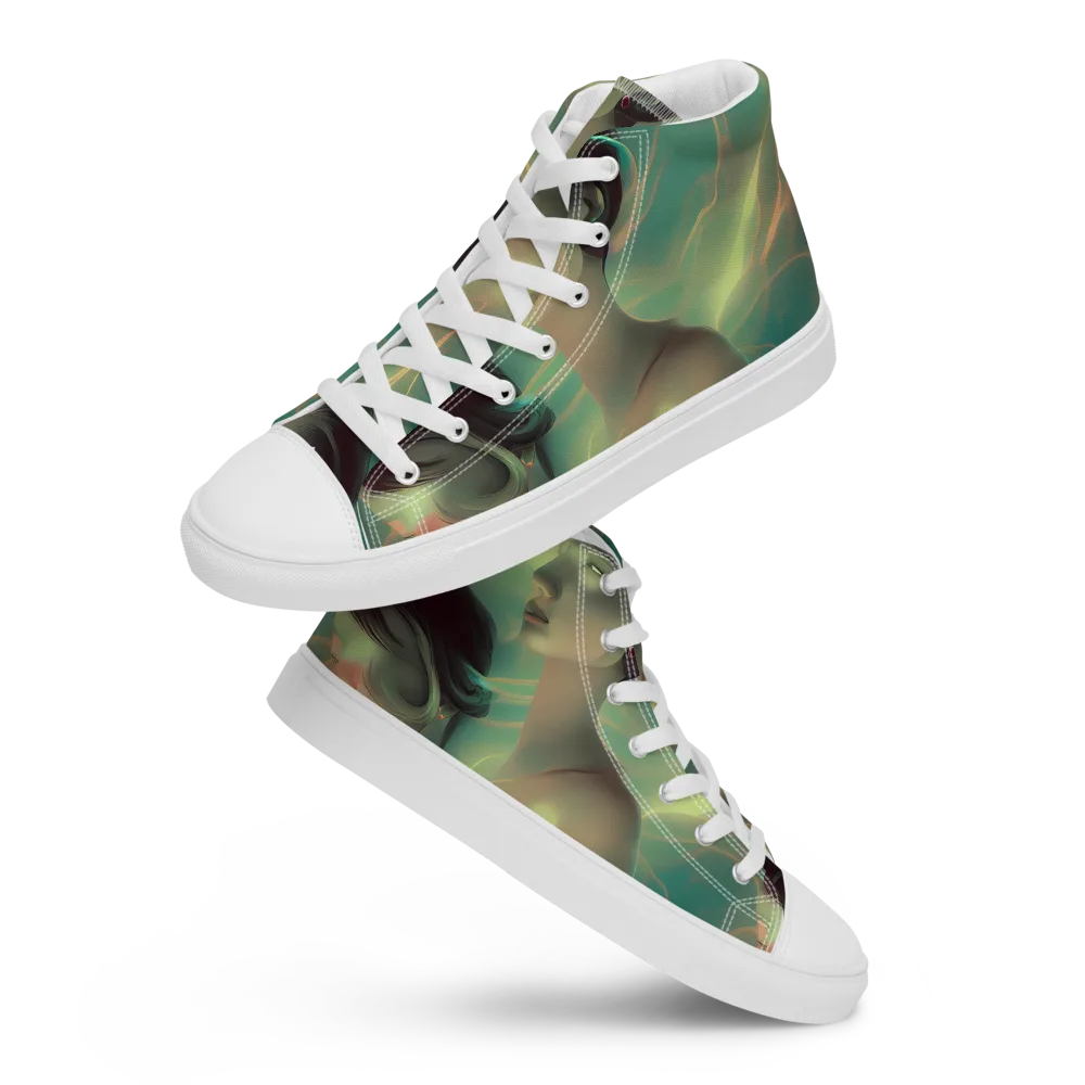 Spectral Whisper on Women's High Top Canvas Shoes — Front