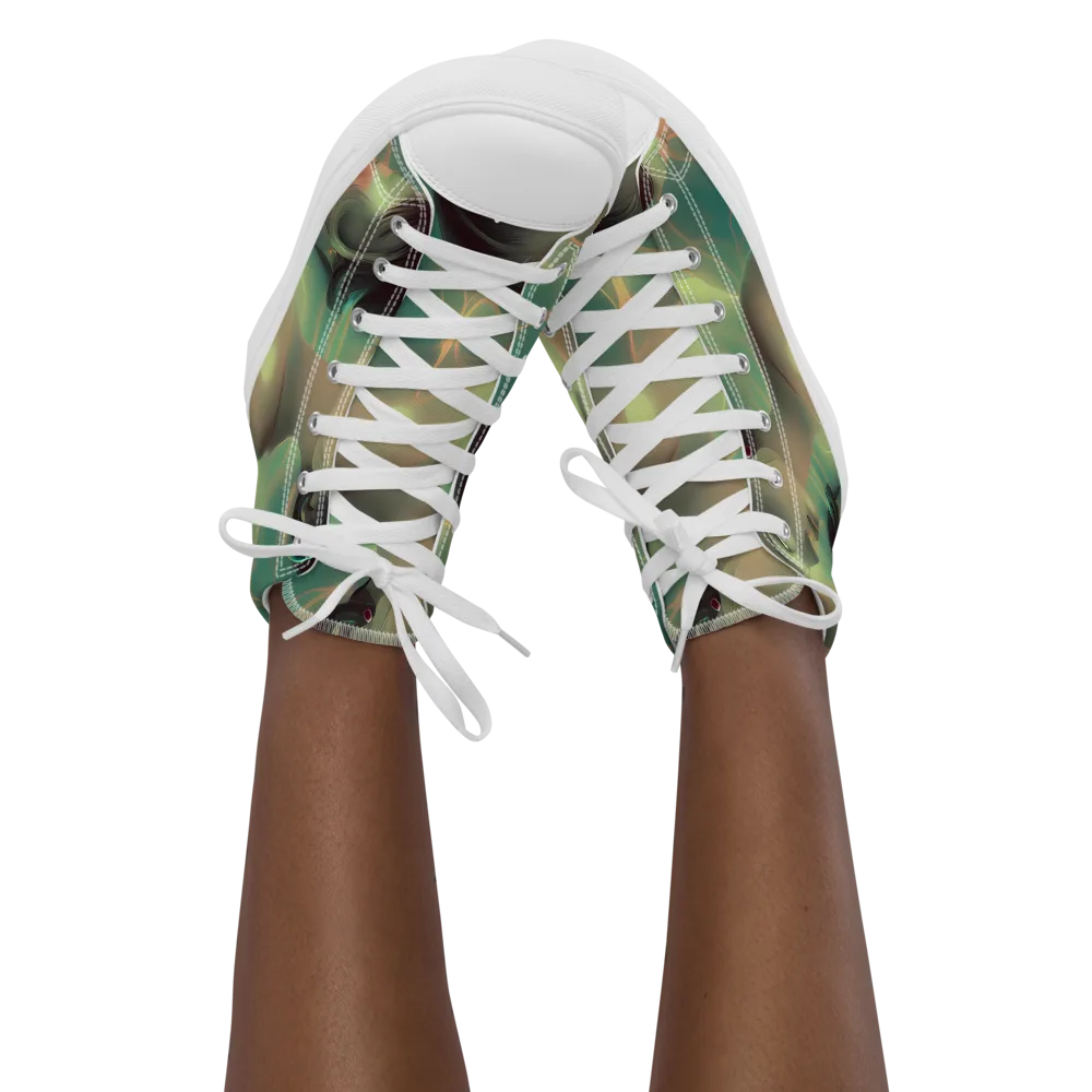Spectral Whisper on Women's High Top Canvas Shoes — Front