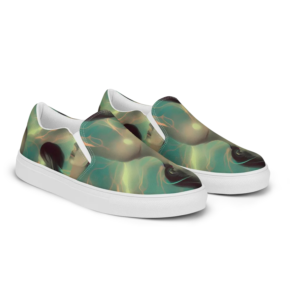 Spectral Whisper on Men's Slip-On Canvas Shoes — Right Front