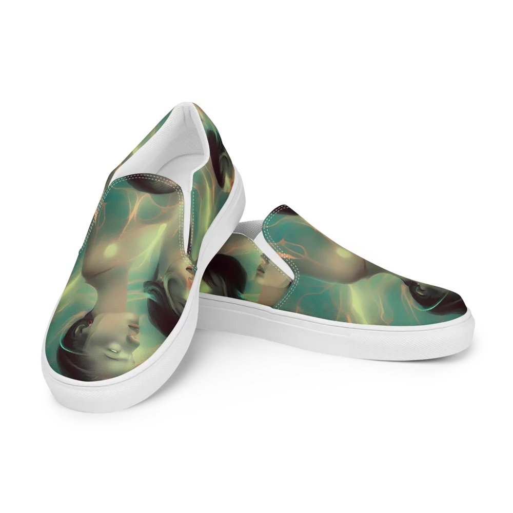 Spectral Whisper on Men's Slip-On Canvas Shoes — Left Front