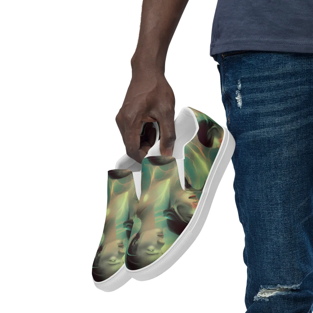 Spectral Whisper on Men's Slip-On Canvas Shoes — Left Front