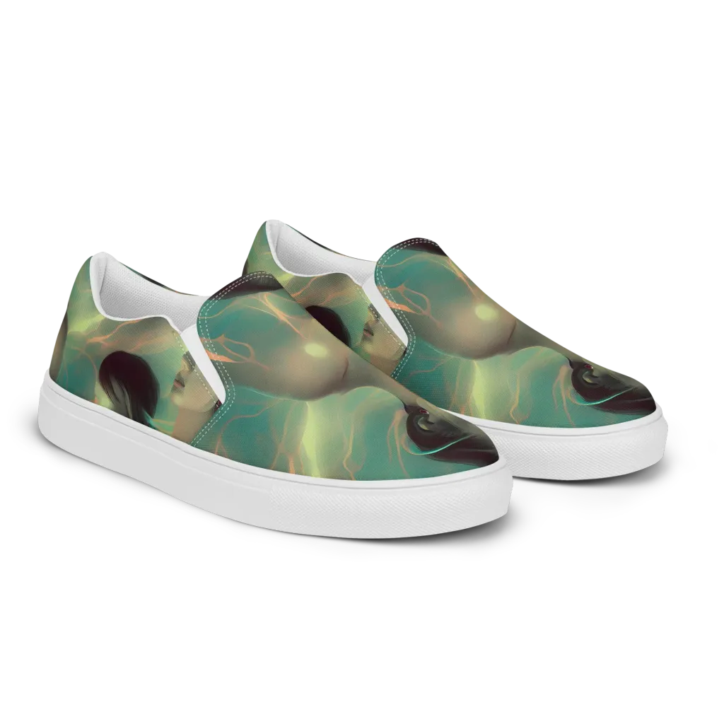 Spectral Whisper on Women's Slip-On Canvas Shoes — Right Front