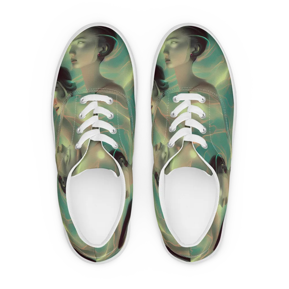 Spectral Whisper on Men's Lace-Up Canvas Shoes — Front