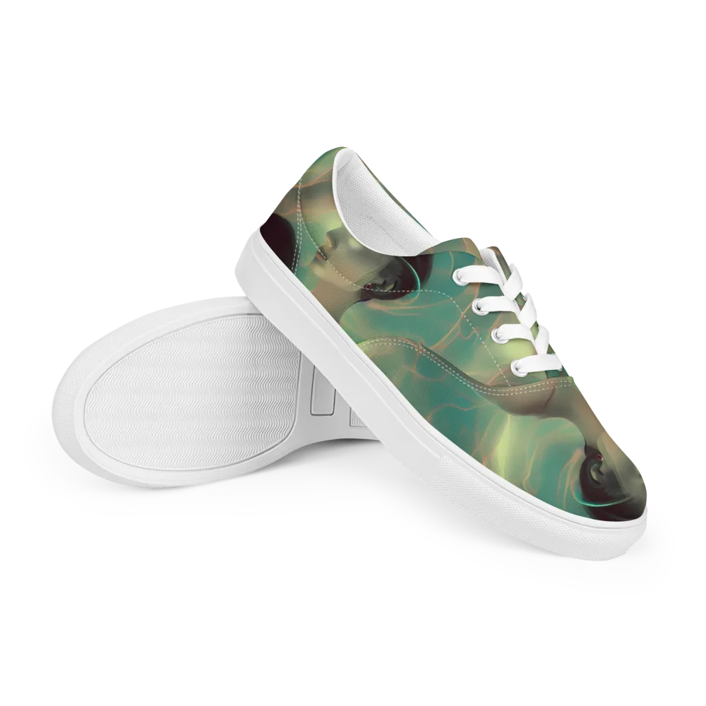 Spectral Whisper on Men's Lace-Up Canvas Shoes — Right Front