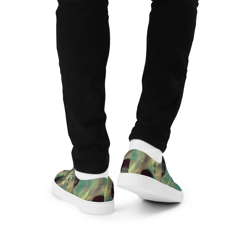 Spectral Whisper on Men's Lace-Up Canvas Shoes — Back