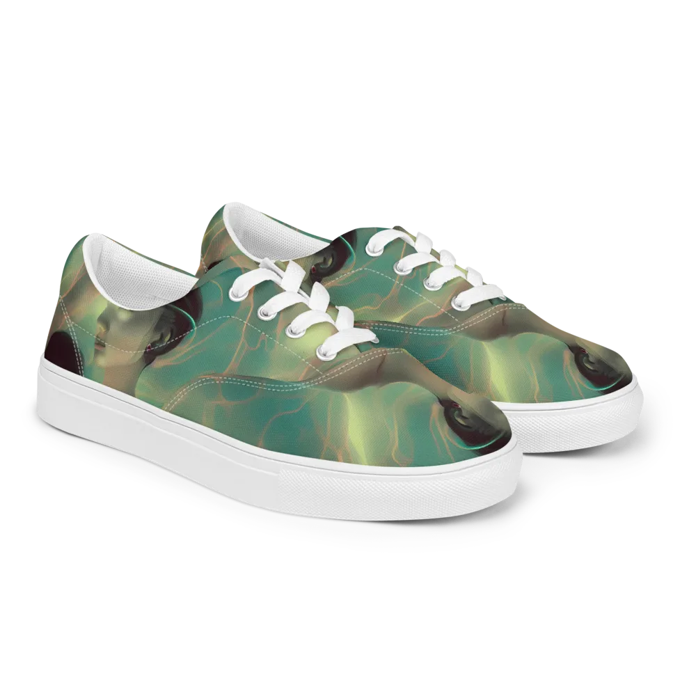 Spectral Whisper on Men's Lace-Up Canvas Shoes — Right Front