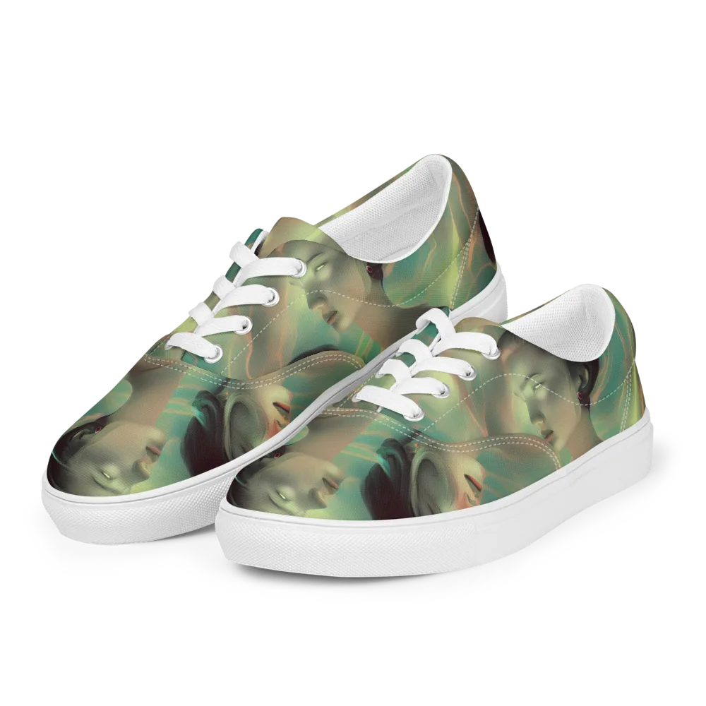 Spectral Whisper on Men's Lace-Up Canvas Shoes — Left Front