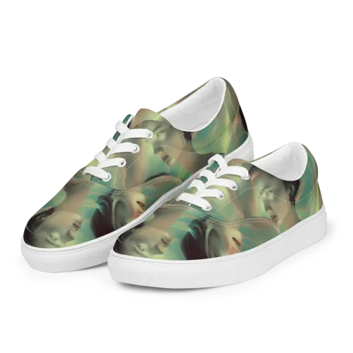 Spectral Whisper on a Men's Lace-Up Canvas Shoes