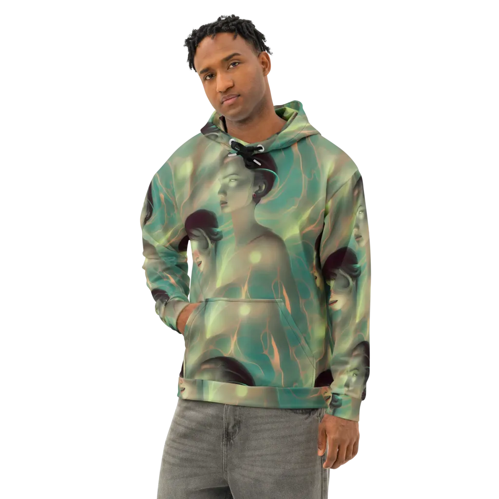 Spectral Whisper on Cotton Hoodie — Left Front