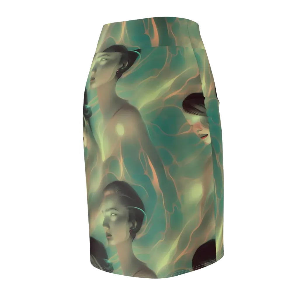 Spectral Whisper on Pencil Skirt — Back Side