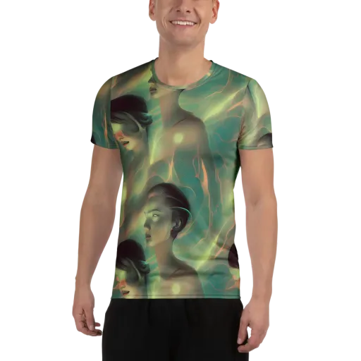 Spectral Whisper on a Men's Athletic T-Shirt