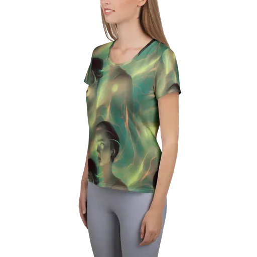 Spectral Whisper on a Women's Athletic T-Shirt