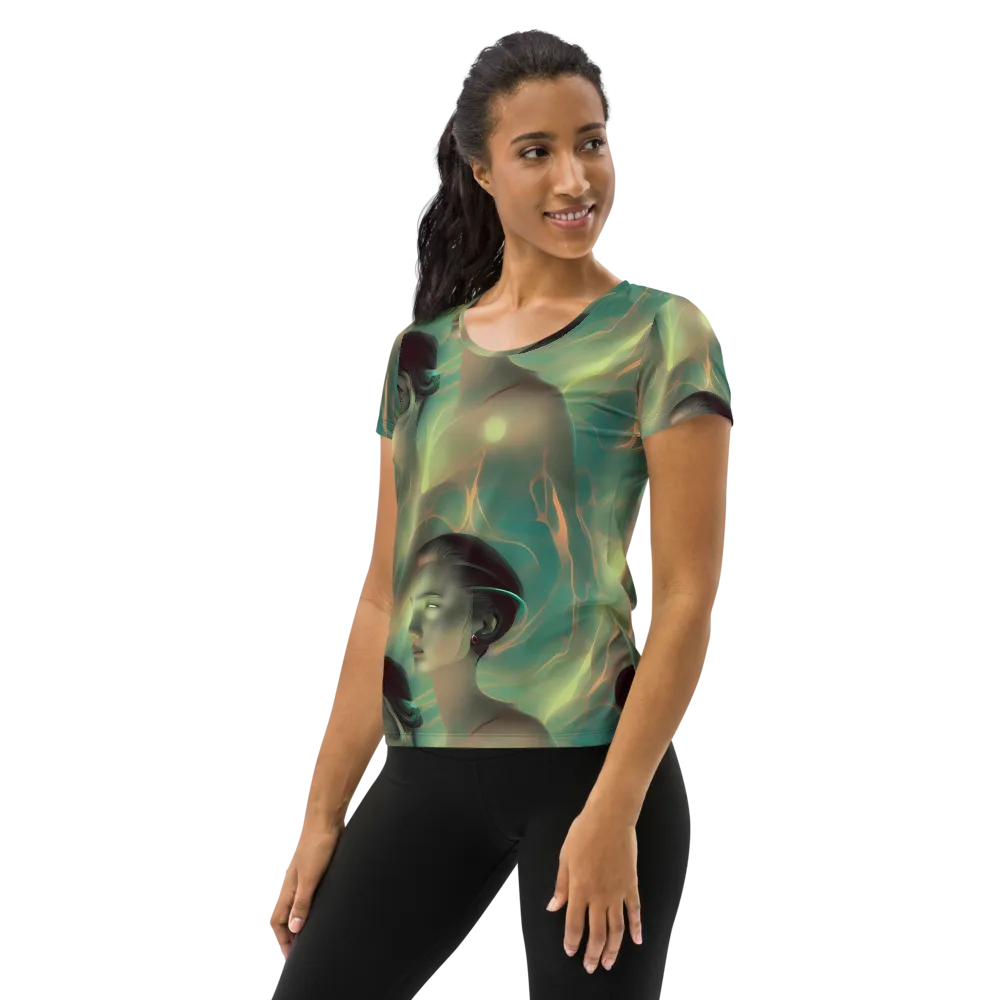 Spectral Whisper on Women's Athletic T-Shirt — Left