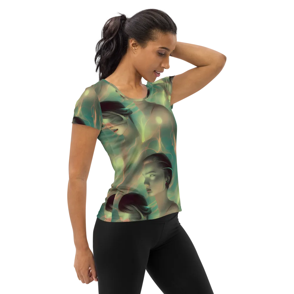 Spectral Whisper on Women's Athletic T-Shirt — Right