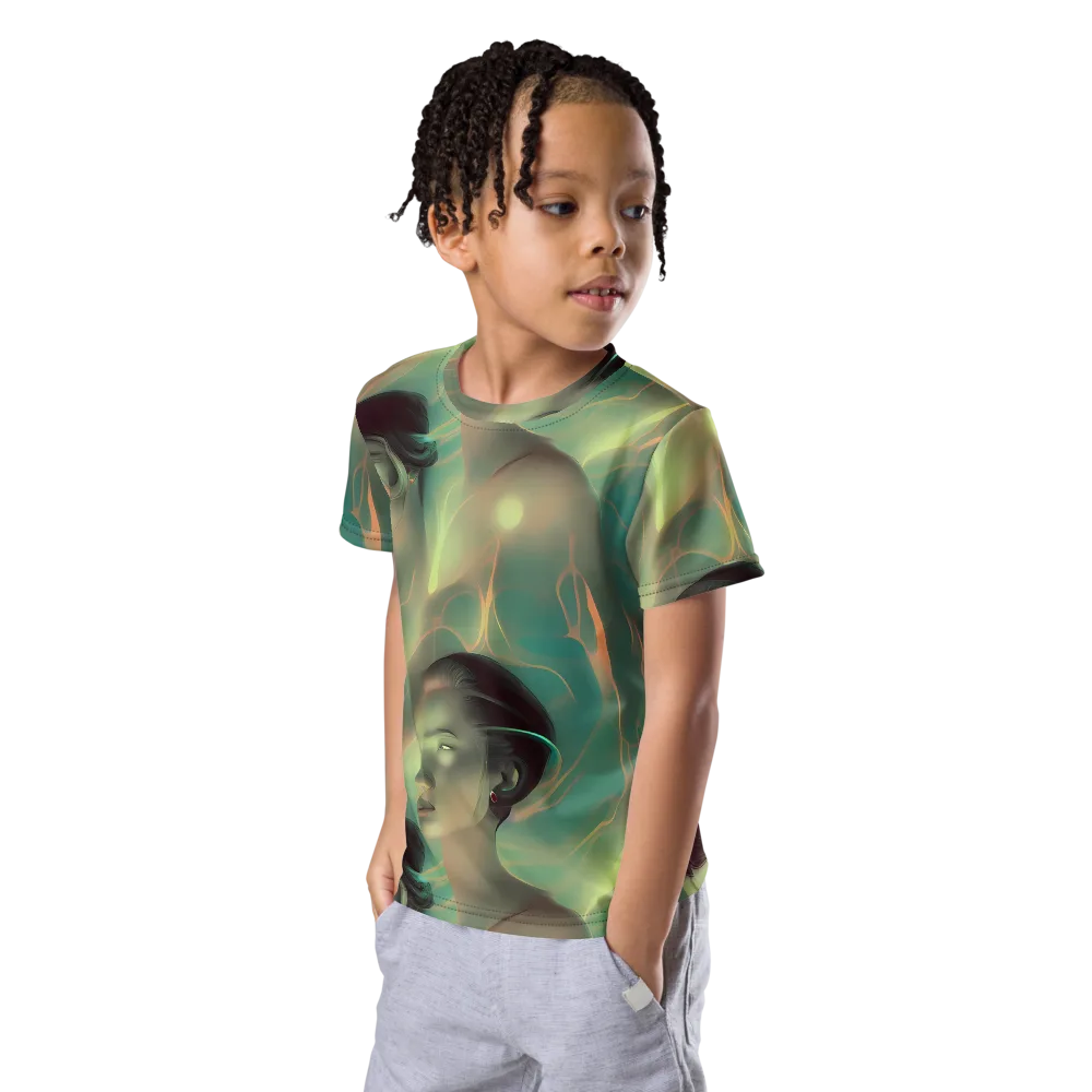 Spectral Whisper on Kids Crew Neck T-Shirt — Left Front