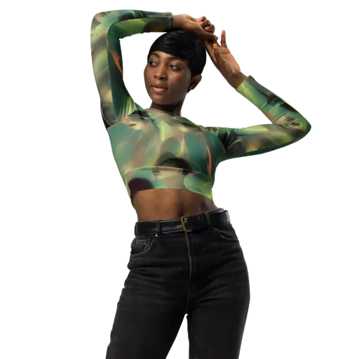 Spectral Whisper on a Long Sleeve Crop Top