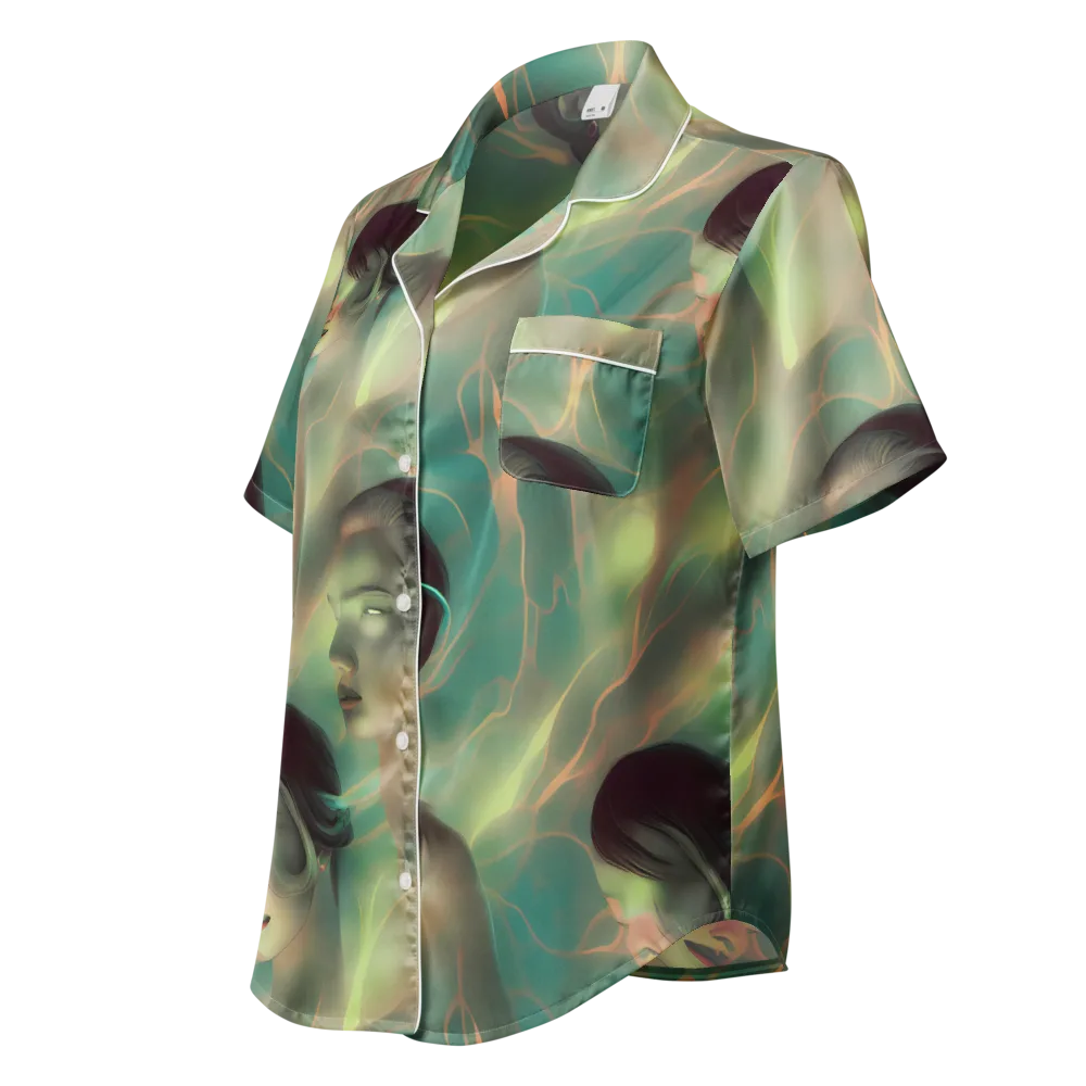Spectral Whisper on Women's Short Sleeve Pajama Top — Left Front