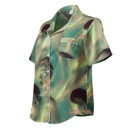 Spectral Whisper on a Women's Short Sleeve Pajama Top