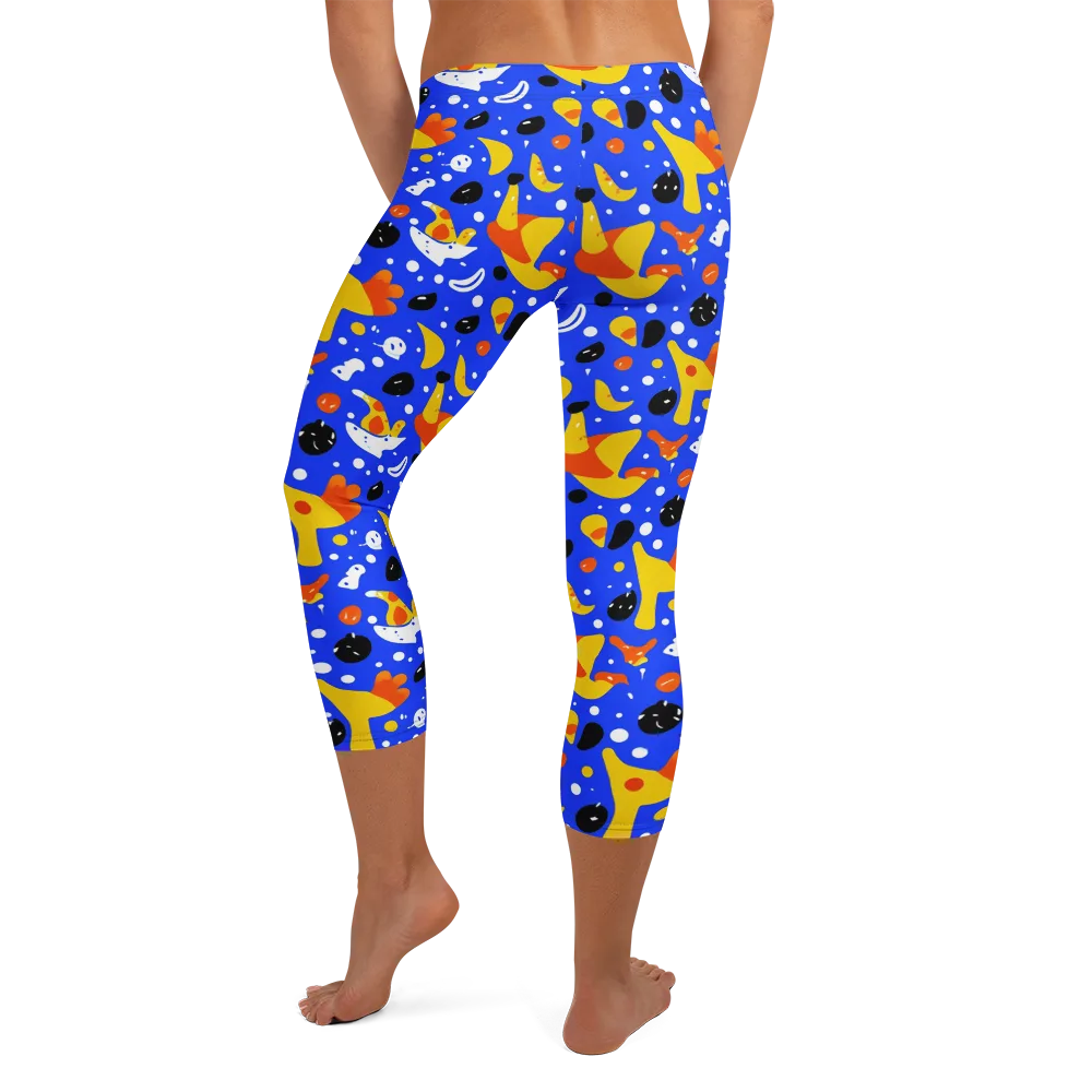 Blueberry Bazaar on Capri Leggings — Back