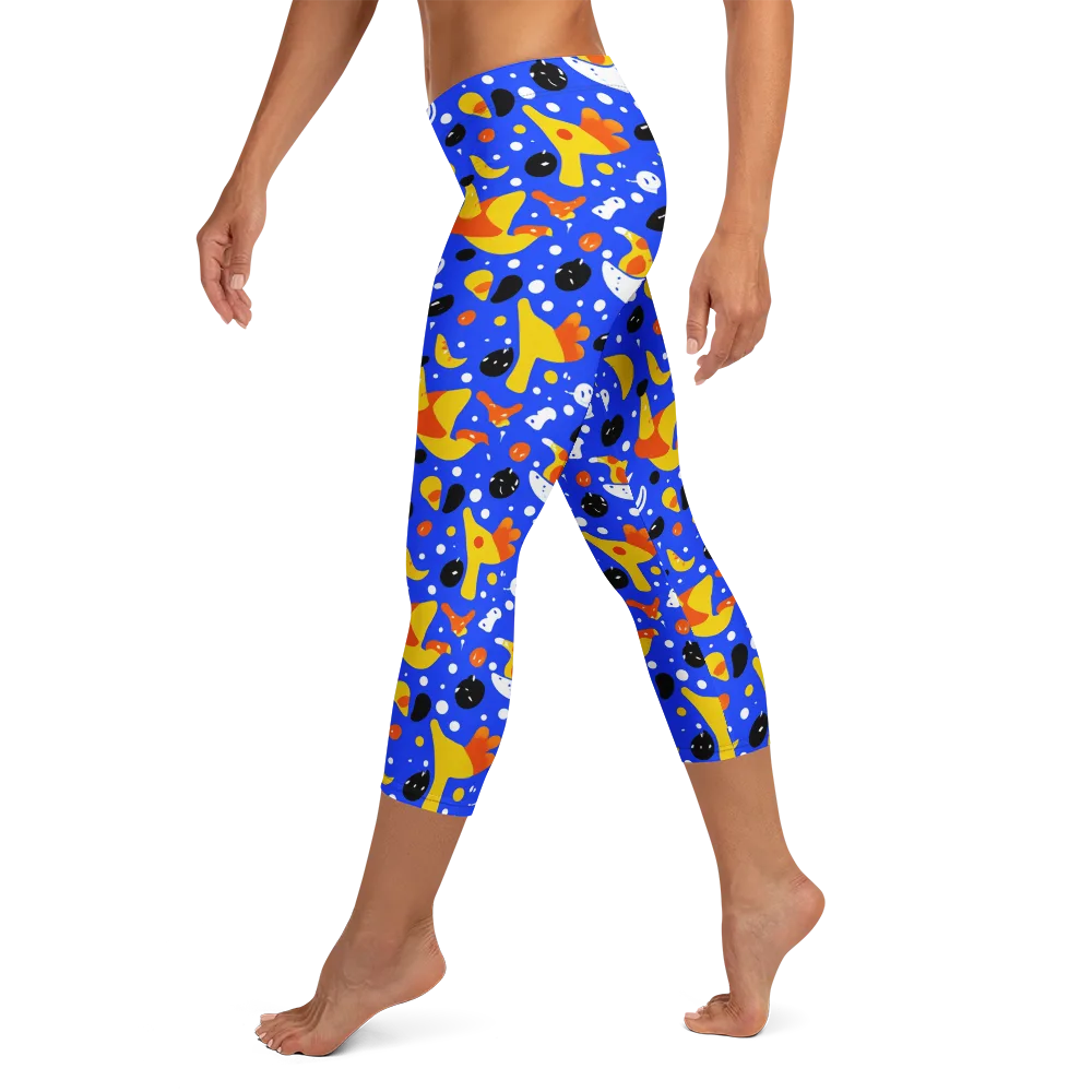 Blueberry Bazaar on Capri Leggings — Left