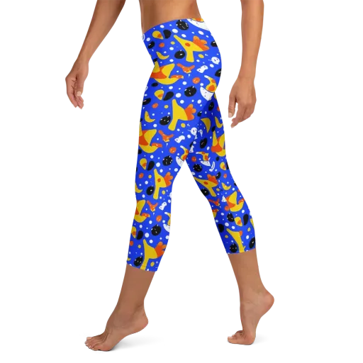 Blueberry Bazaar on a Capri Leggings