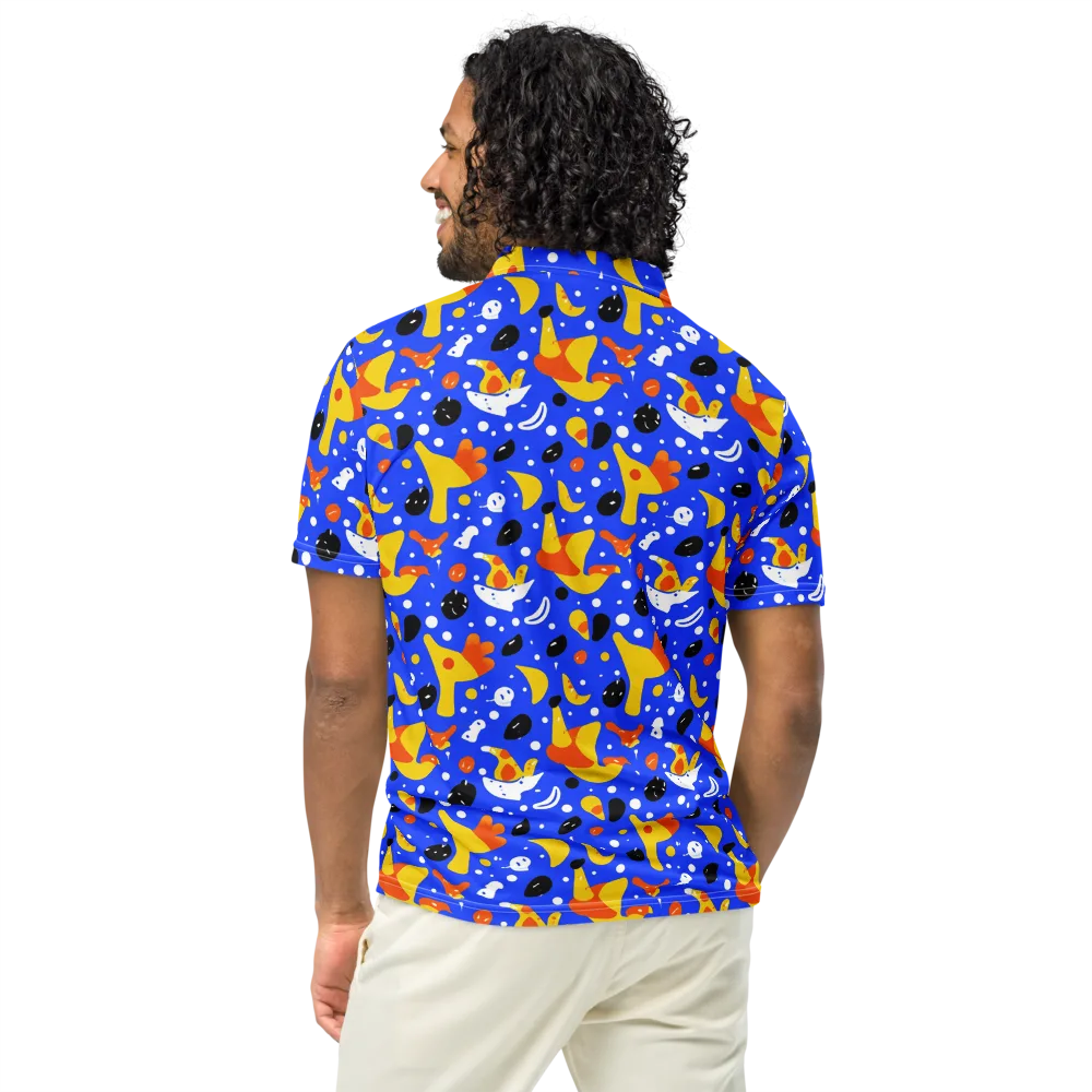 Blueberry Bazaar on Men's Slim Fit Polo Shirt — Back