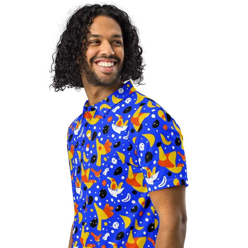 Blueberry Bazaar on Men's Slim Fit Polo Shirt — Left Front