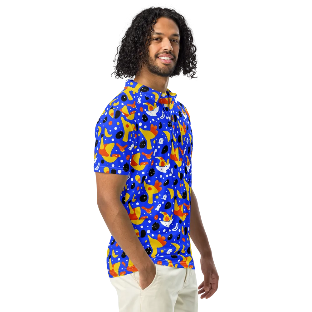 Blueberry Bazaar on Men's Slim Fit Polo Shirt — Right Front