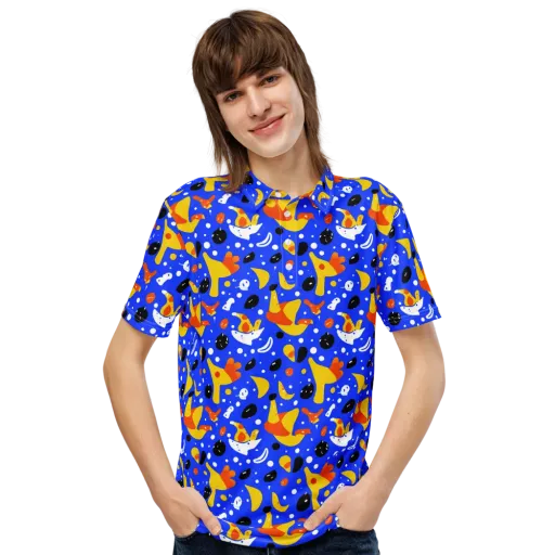 Blueberry Bazaar on a Men's Slim Fit Polo Shirt