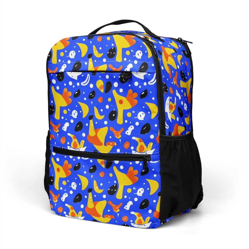 Blueberry Bazaar on Utility Backpack — Left Front