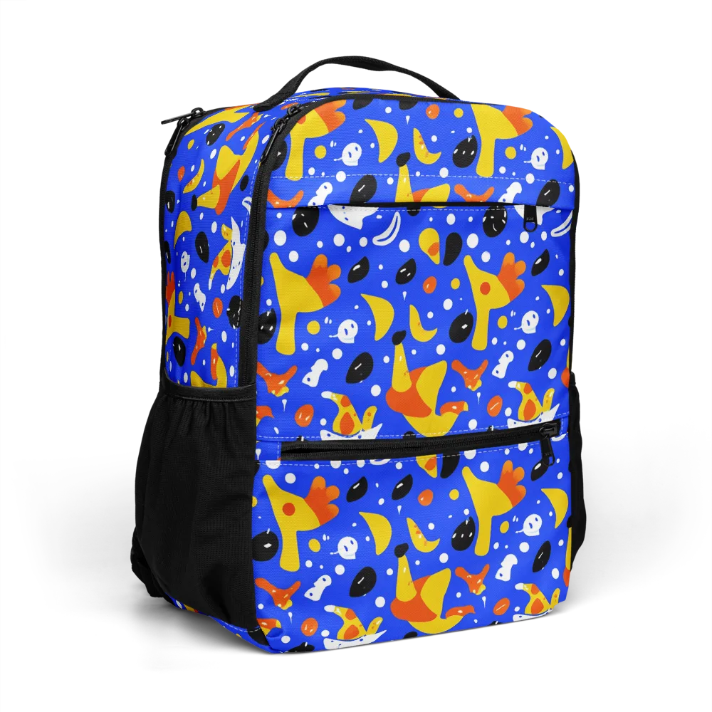 Blueberry Bazaar on Utility Backpack — Right Front