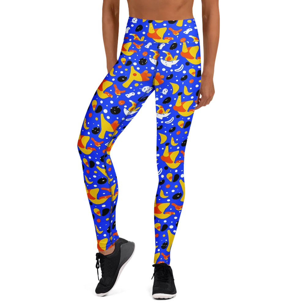 Blueberry Bazaar on Yoga Leggings — Front