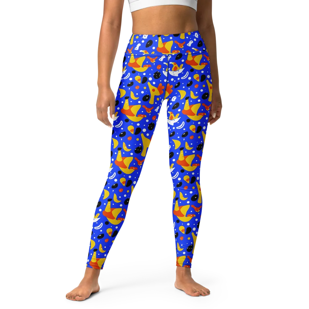 Blueberry Bazaar on Yoga Leggings — Front