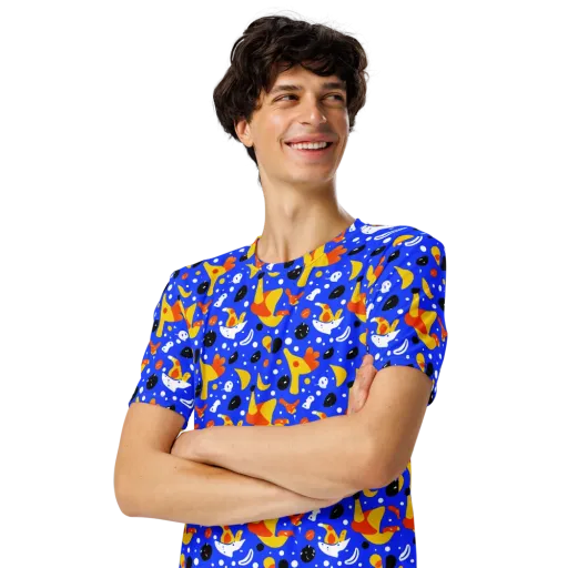 Blueberry Bazaar on a Men's Crew Neck T-Shirt