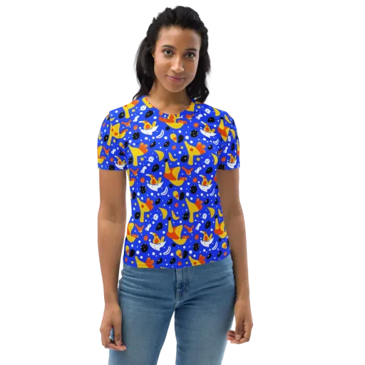 Blueberry Bazaar on a Women's Crew Neck T-Shirt