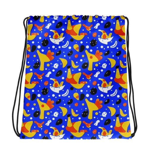 Blueberry Bazaar on a Drawstring Bag
