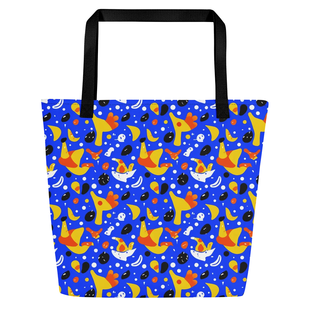 Blueberry Bazaar on Large Tote Bag W/ Pocket — Front