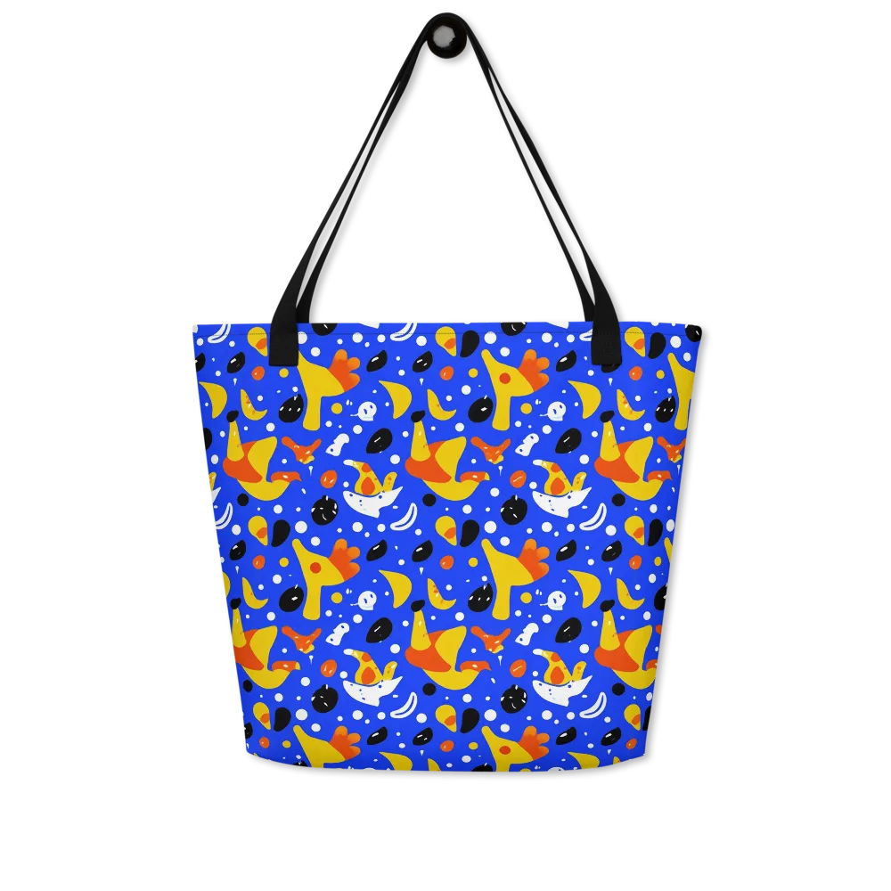 Blueberry Bazaar on Large Tote Bag W/ Pocket — Front