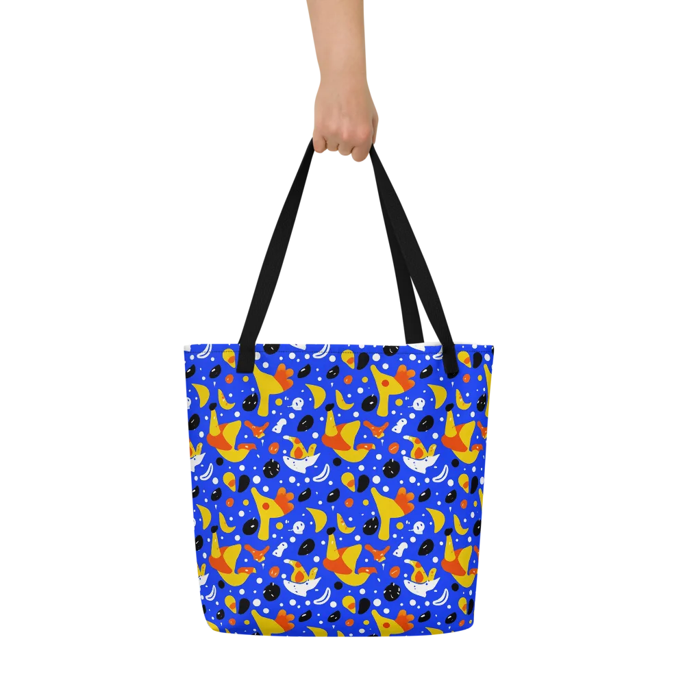 Blueberry Bazaar on Large Tote Bag W/ Pocket — Front