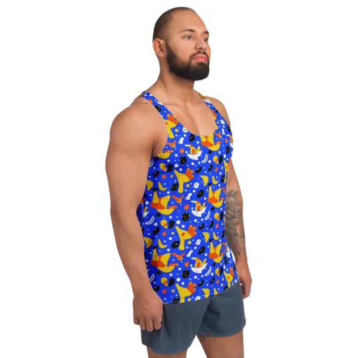 Blueberry Bazaar on a Men's Tank Top